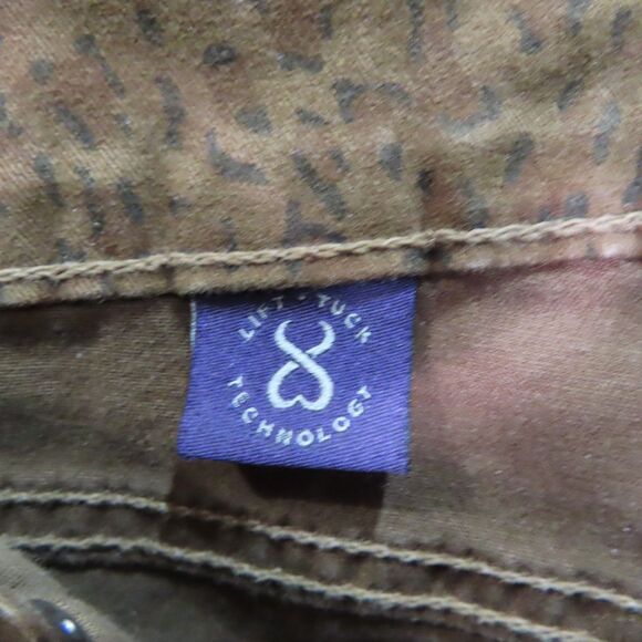 NYDJ Ankle Pants 14 Brown Cheetah Print Mid Rise 5 Pockets Ankle Cotton Blend - Picture 9 of 12